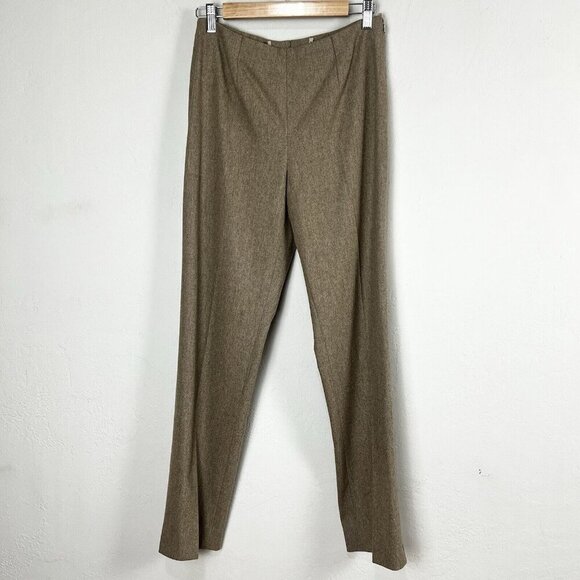 Bogner Pants Straight Leg Wool Cashmere Trousers Tan Academia Career Size 8 - Picture 1 of 12